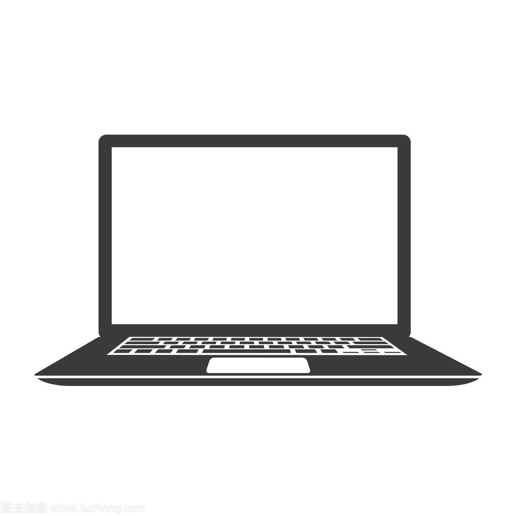 孤立的白色背景上的笔记本电脑矢量图图标 软件与辅助设备的核心视觉元素